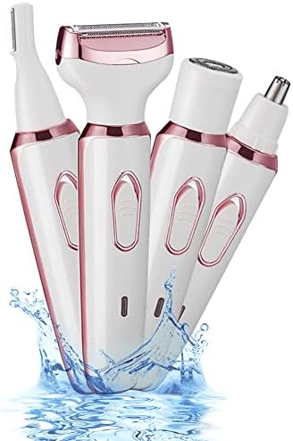 Electric Razors for Women, 4-in-1 Women’s Facial Hair Removal, Face Shaver Ebrow Trimmer Pubic Shaver Bikini Trimmer Portable Ladies Shaver Womens Razors for Shaving