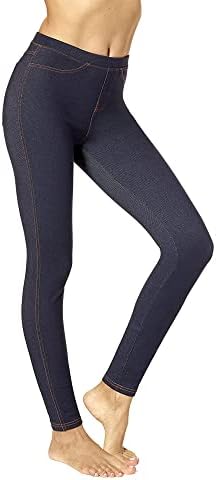 No Nonsense Women's Stretch Denim Leggings with Pockets